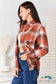 Plaid Collared Neck Long Sleeve Shirt Shirts & Tops