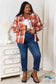 Plaid Collared Neck Long Sleeve Shirt Shirts & Tops