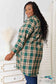 Plaid Collared Neck Long Sleeve Shirt Shirts & Tops