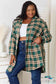 Plaid Collared Neck Long Sleeve Shirt Shirts & Tops
