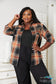 Double Take Plaid Dropped Shoulder Shirt Khaki/Black / S Shirts & Tops