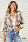 Plaid Dropped Shoulder Shirt Khaki/White / L Shirts & Tops