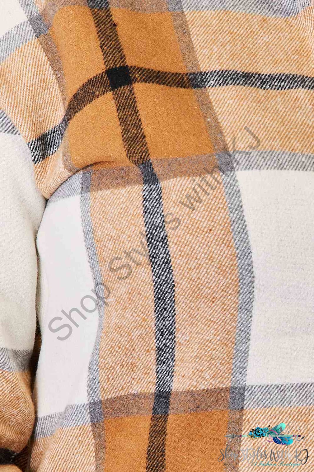 Double Take Plaid Print Dropped Shoulder Shirt