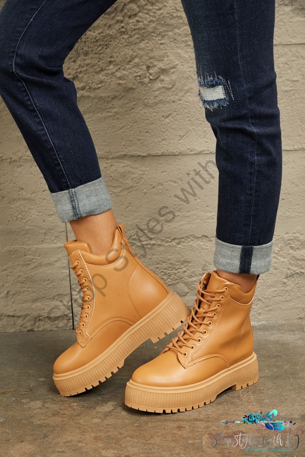 East Lion Corp Platform Combat Boots