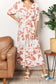 Double Take Printed Surplice Balloon Sleeve Dress Dresses