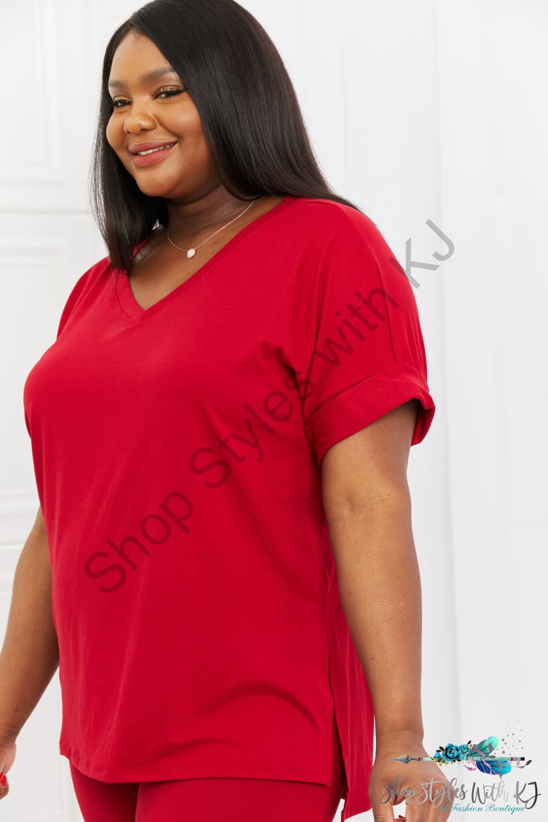 Zenana Full Size Quiet Moments Brushed Lounge Set In Burgundy