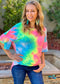 Rainbow Sherbet Tie Dye Bell Sleeve Top - Size Small