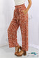 Heimish Right Angle Full Size Geometric Printed Pants In Red Orange