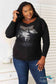 Double Take Sequin Graphic Dolman Sleeve Knit Top