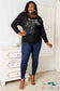 Double Take Sequin Graphic Dolman Sleeve Knit Top