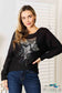 Double Take Sequin Graphic Dolman Sleeve Knit Top