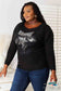 Double Take Sequin Graphic Dolman Sleeve Knit Top