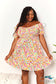 Double Take Smocked Sweetheart Neck Flounce Sleeve Mini Dress