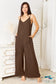 Soft Rayon Spaghetti Strap Tied Wide Leg Jumpsuit Mocha / 2Xl Jumpsuits & Rompers