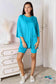 Basic Bae Full Size Soft Rayon Three-Quarter Sleeve Top And Shorts Set Sky Blue / S