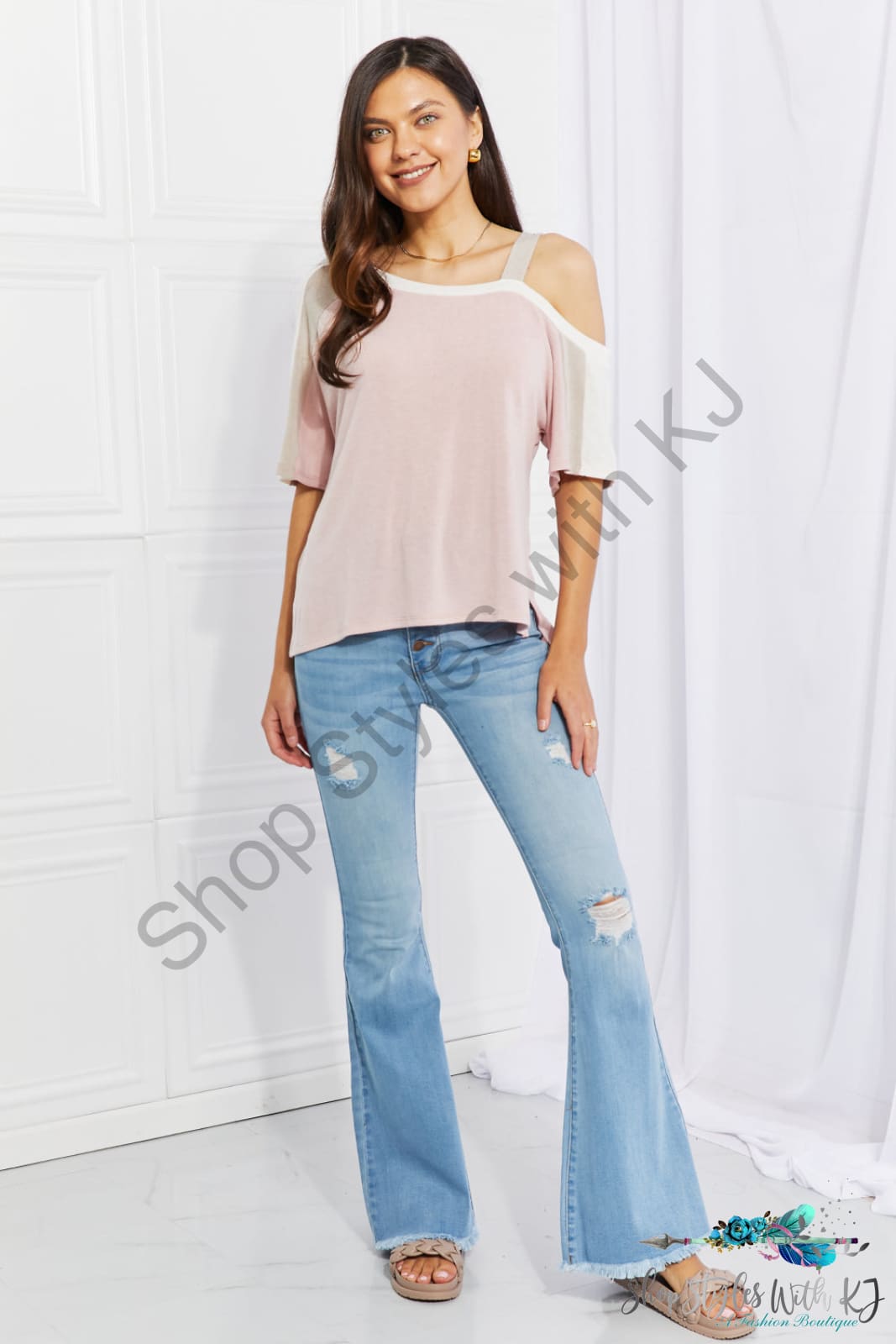 Something Simple Cold Shoulder Tee Shirts & Tops