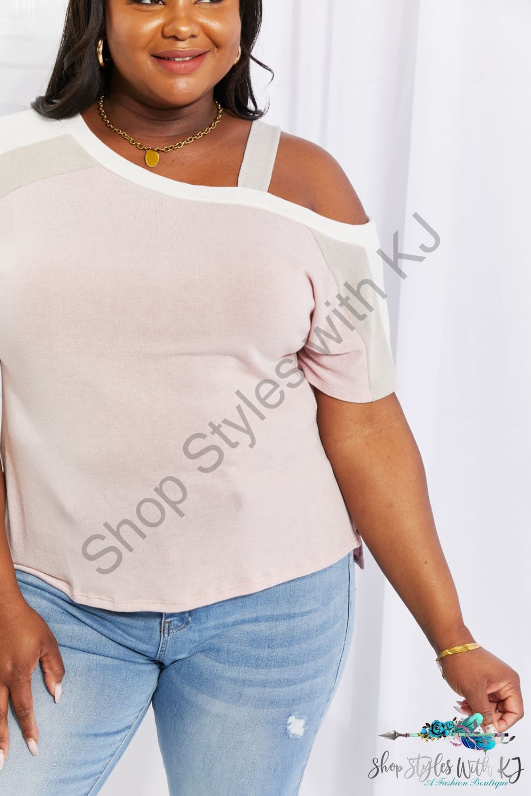 Something Simple Cold Shoulder Tee Shirts & Tops