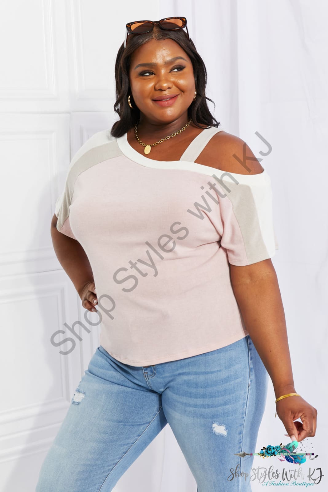 Something Simple Cold Shoulder Tee Shirts & Tops