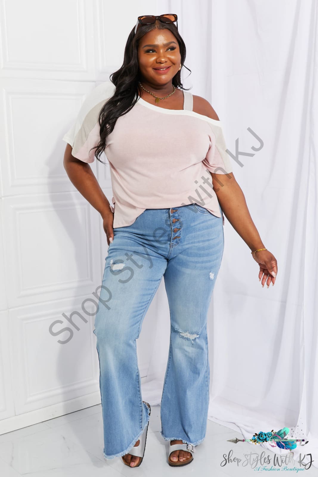 Something Simple Cold Shoulder Tee Shirts & Tops