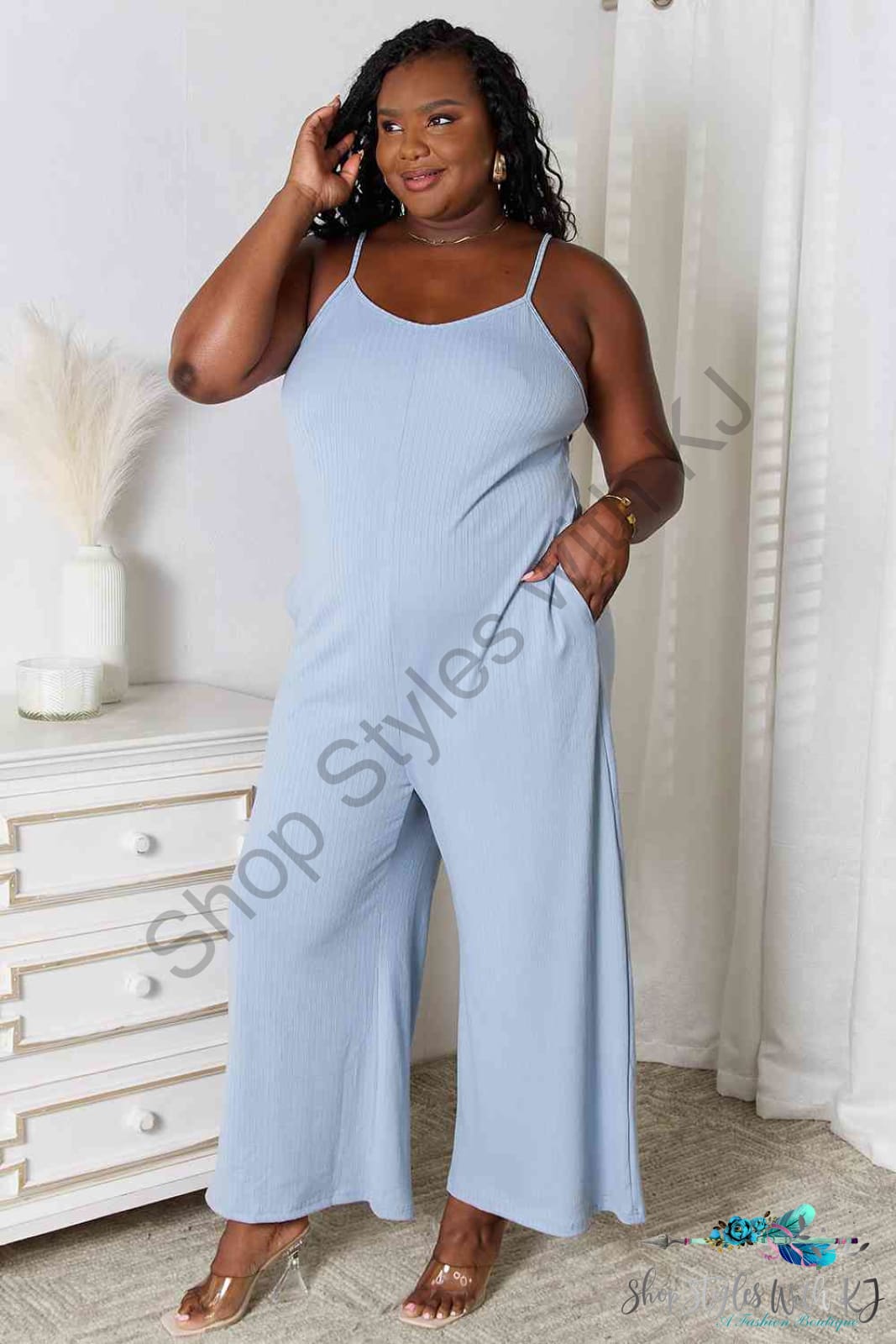 Spaghetti Strap V-Neck Jumpsuit Jumpsuits & Rompers