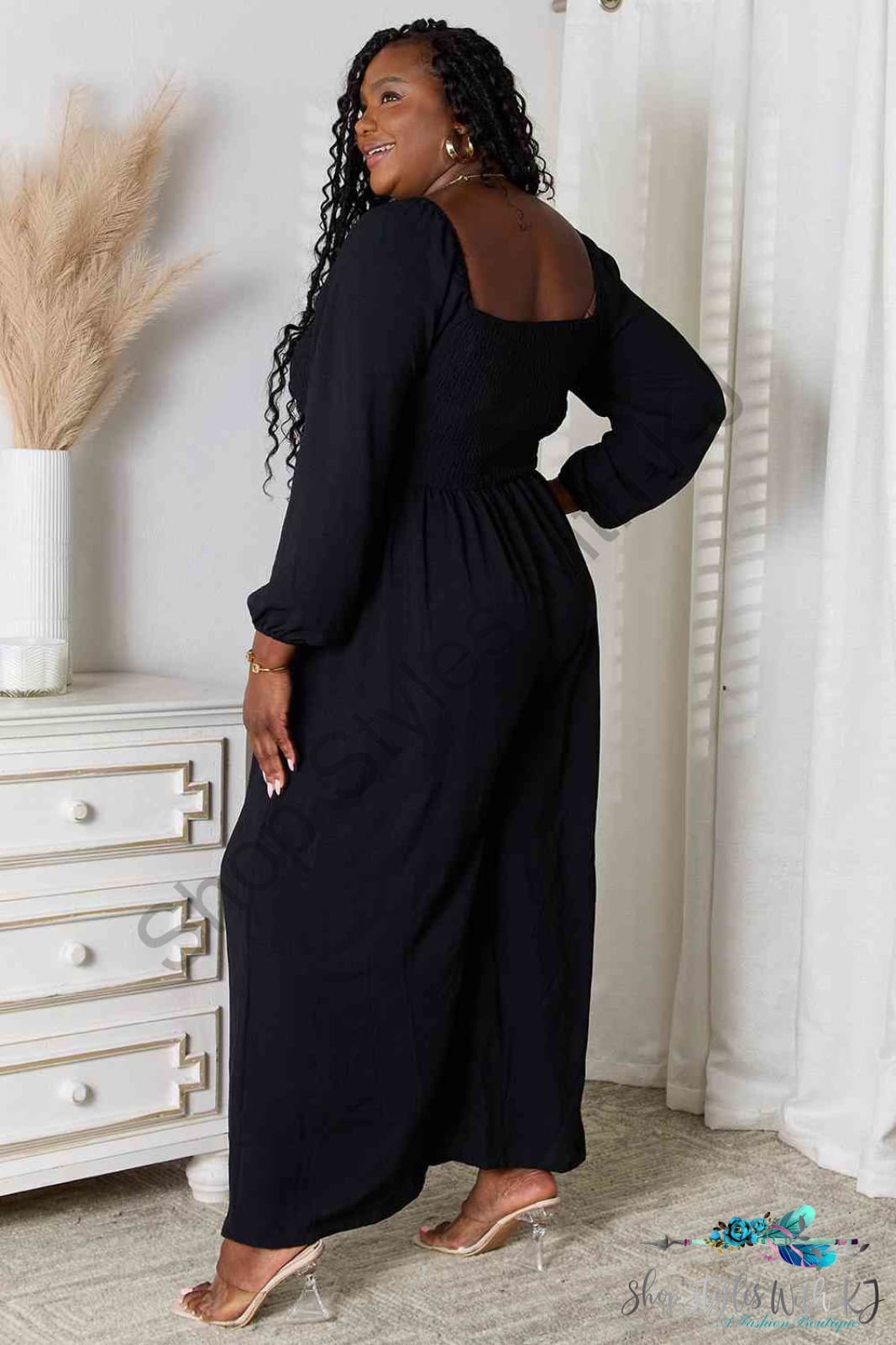 Double Take Square Neck Jumpsuit With Pockets