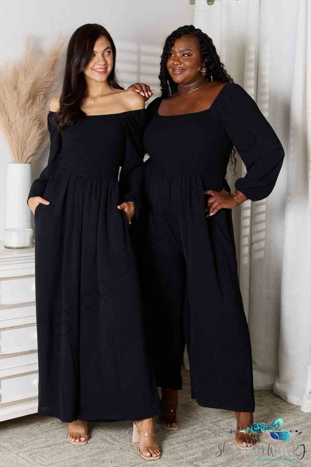 Double Take Square Neck Jumpsuit With Pockets