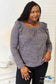 Square Neck Ruffle Shoulder Long Sleeve T-Shirt Charcoal / S Shirts & Tops
