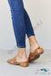 Step Into Summer Criss Cross Wooden Clog Mule In Brown Shoes
