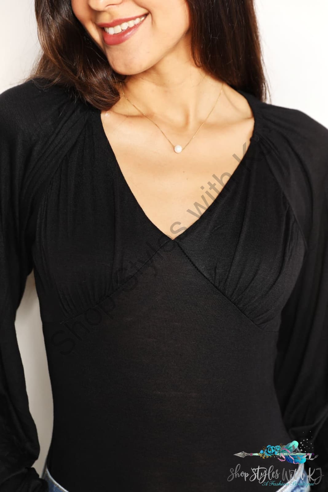 Culture Code Full Size V- Neck Bodysuit