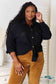 Waffle-Knit Collared Neck Dropped Shoulder Shirt Shirts & Tops