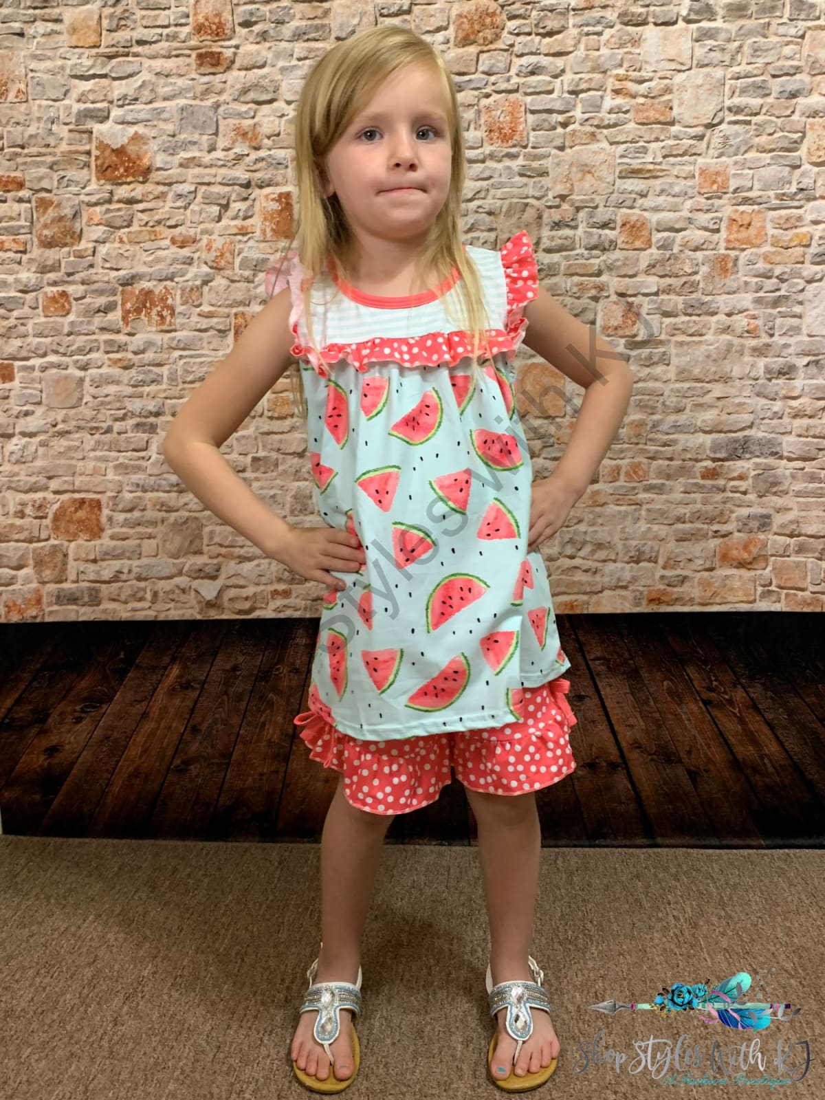 Wanna Be A Melon-Aire 2Pc Short Set Kids