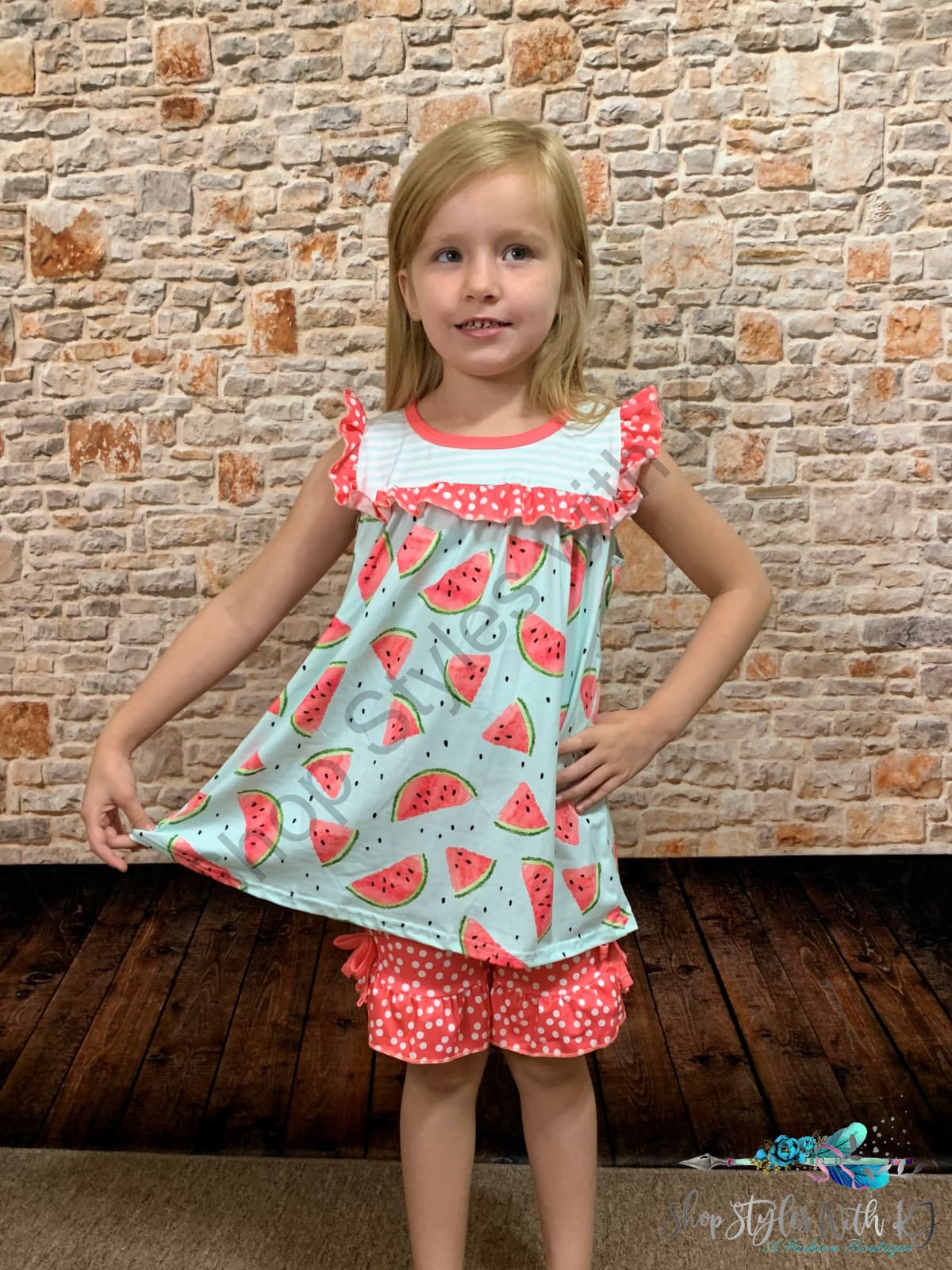 Wanna Be A Melon-Aire 2Pc Short Set Kids