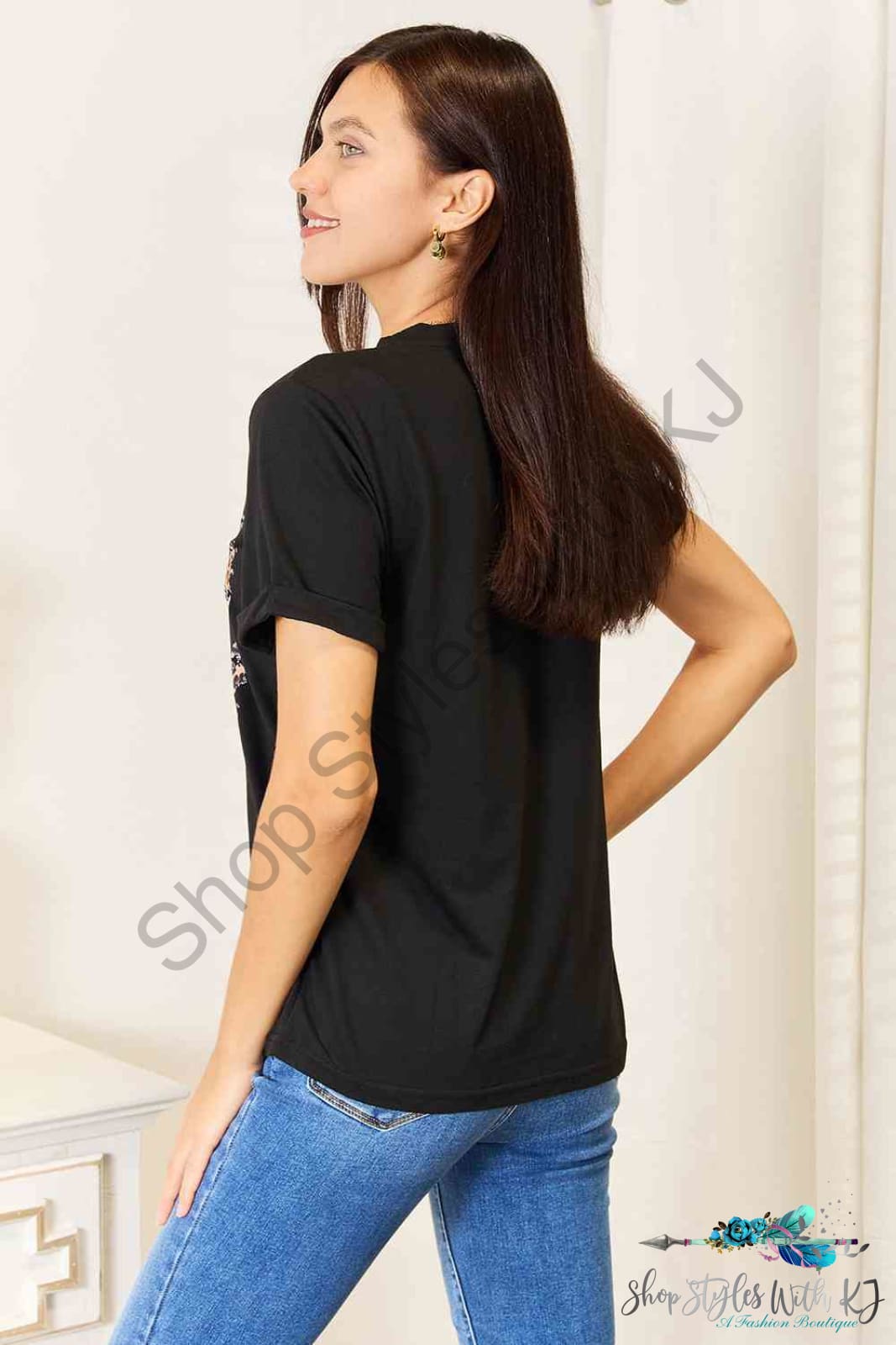 Simply Love Wife Mom Boss Leopard Graphic T-Shirt Shirts & Tops