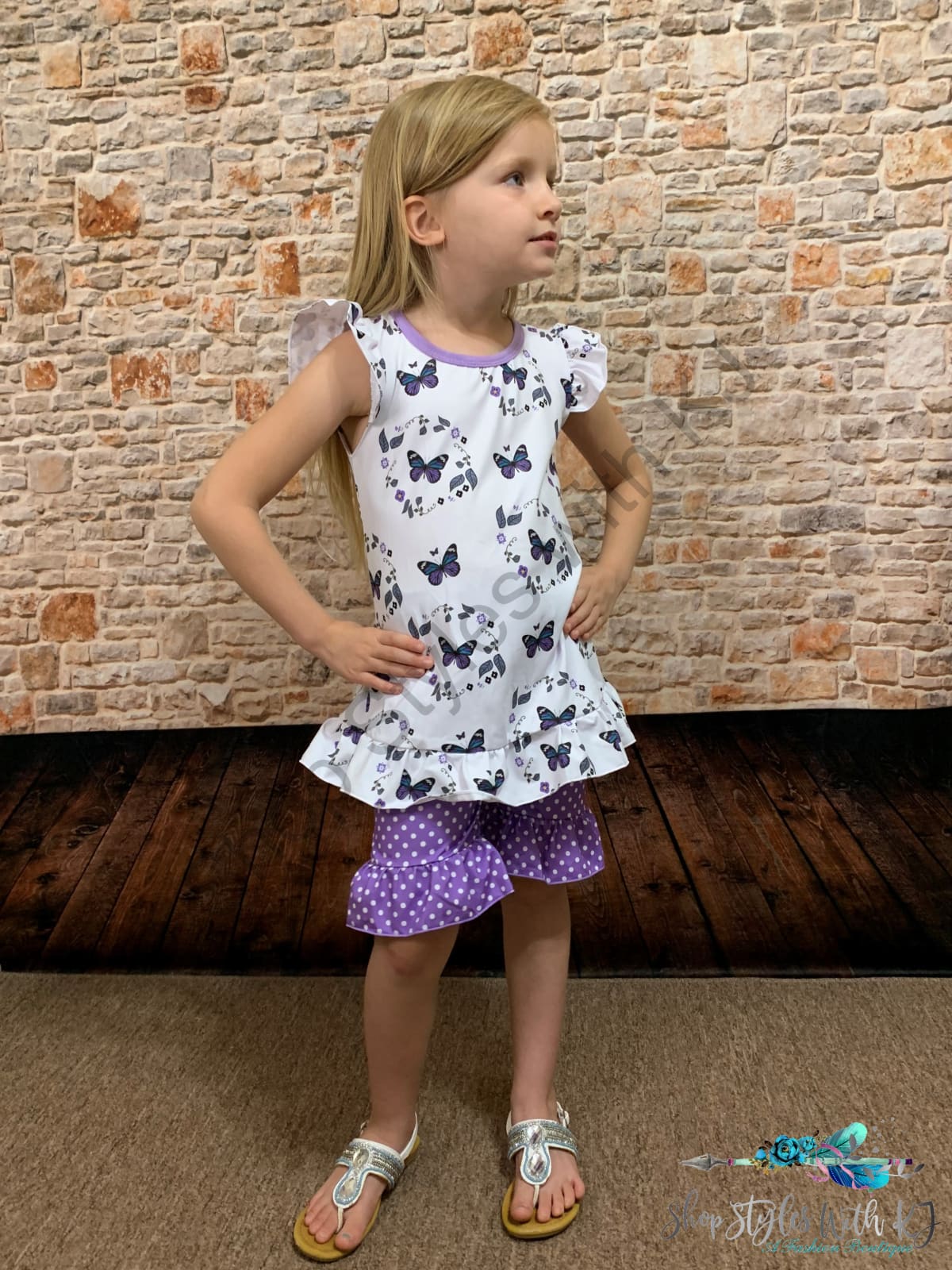Wings Of A Butterfly 2Pc Short Set Kids