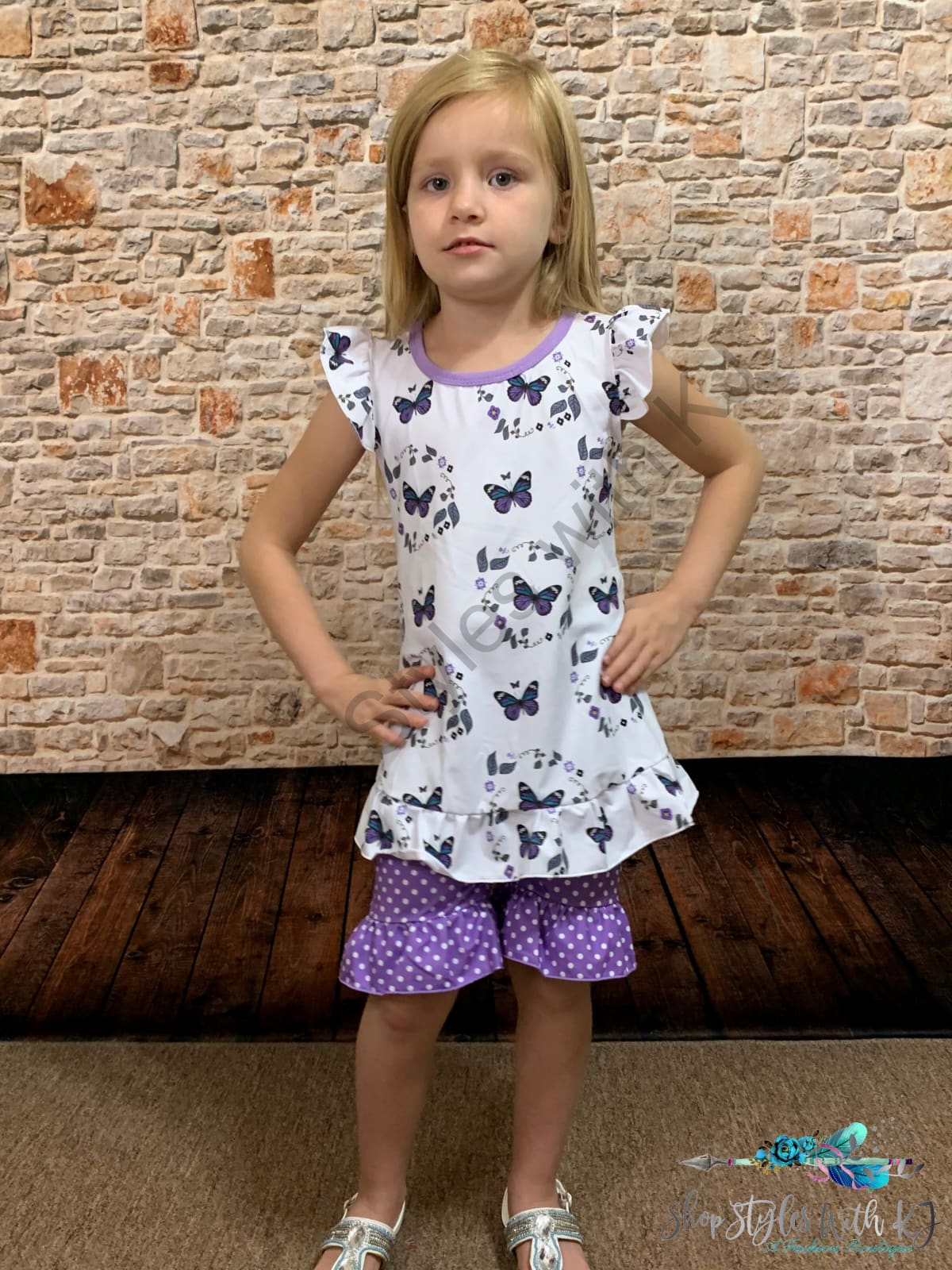 Wings Of A Butterfly 2Pc Short Set Kids