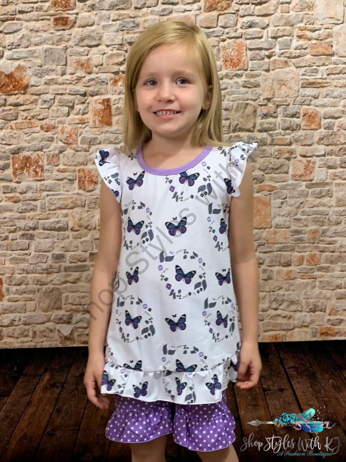 Wings Of A Butterfly 2Pc Short Set Kids