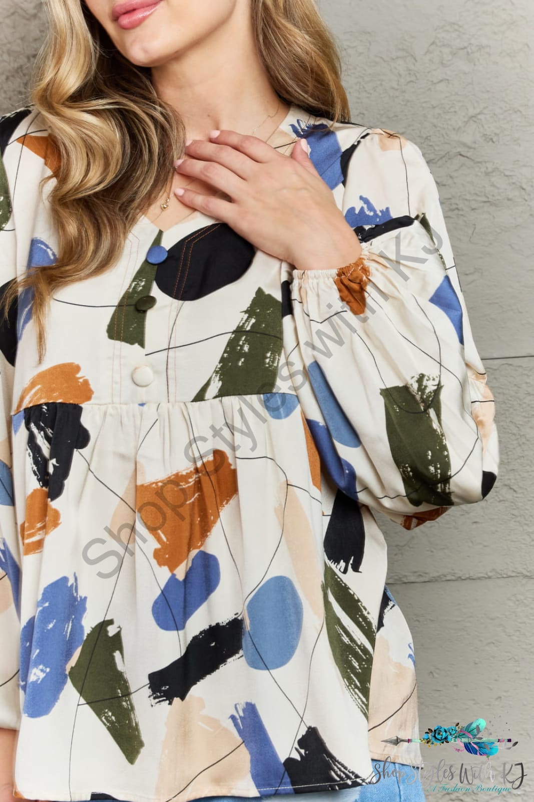 Wishful Thinking Multi Colored Printed Blouse Shirts & Tops