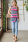 Striped Twist Knot Round Neck Tank
