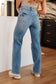 Judy Blue High Rise Tummy Control Distressed Straight Jeans