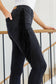 Judy Blue Side Fringe Mid Rise Skinny Jeggings In Black