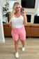Judy Blue High Rise Control Top Cuffed Shorts in Pink