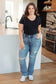 Judy Blue Mid Rise Destroyed Straight Jeans