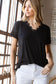 Lace Detail V-Neck Short Sleeve T-Shirt