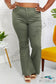 Clementine High-Rise Bootcut Jeans In Olive Pants