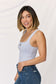 Square Neck Wide Strap Cropped Cami