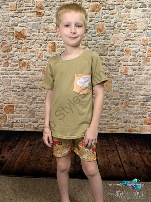 Down On The Farm 2Pc Short Set Kids