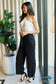 Marvelous In Manhattan One-Shoulder Jumpsuit White/Black Jumpsuits & Rompers