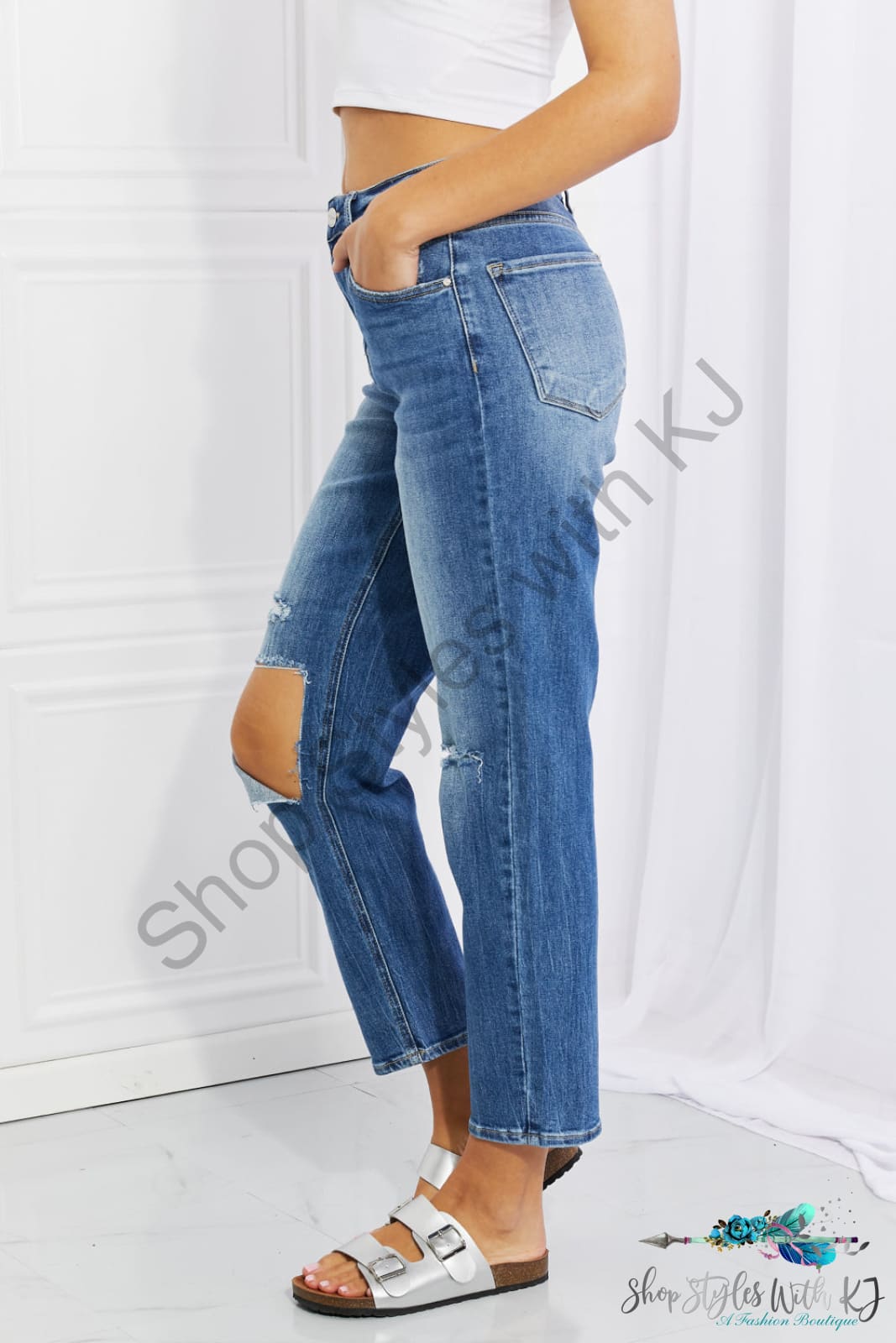 Risen Emily High Rise Relaxed Jeans Pants