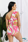 Vitamin C Asymmetric Cutout Ruffle Swimsuit In Pink Swimwear